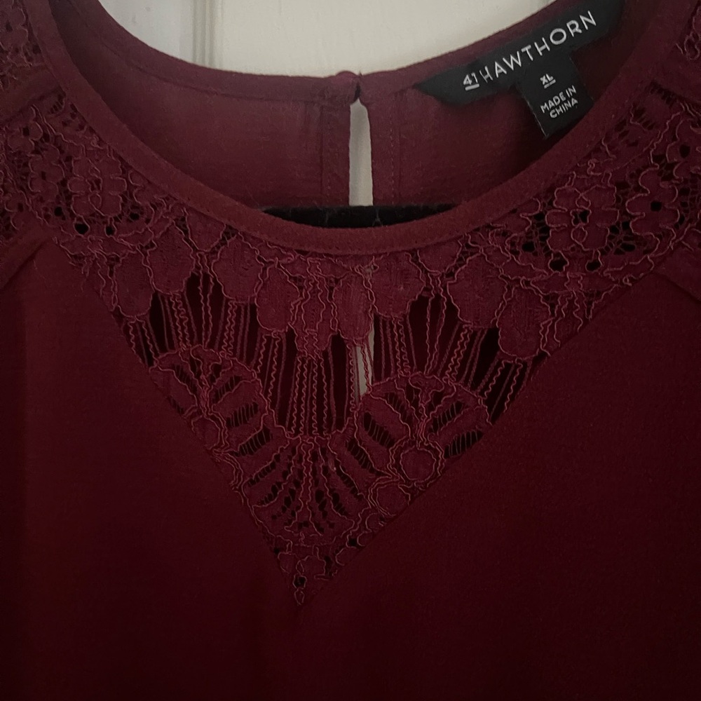 Elegant Burgundy Lace Bell Sleeves Blouse 41 Hawthorn